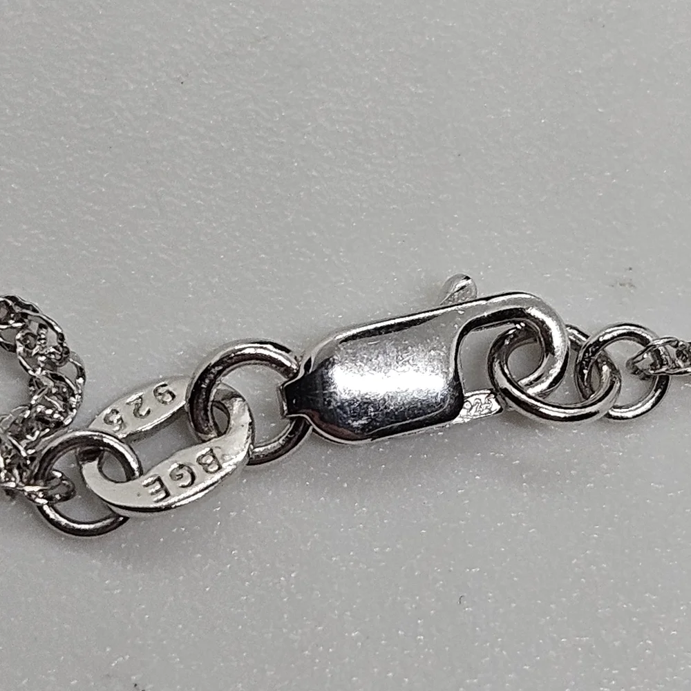 sterling silver Daughter moon and heart necklace with diamond chip BGE 925